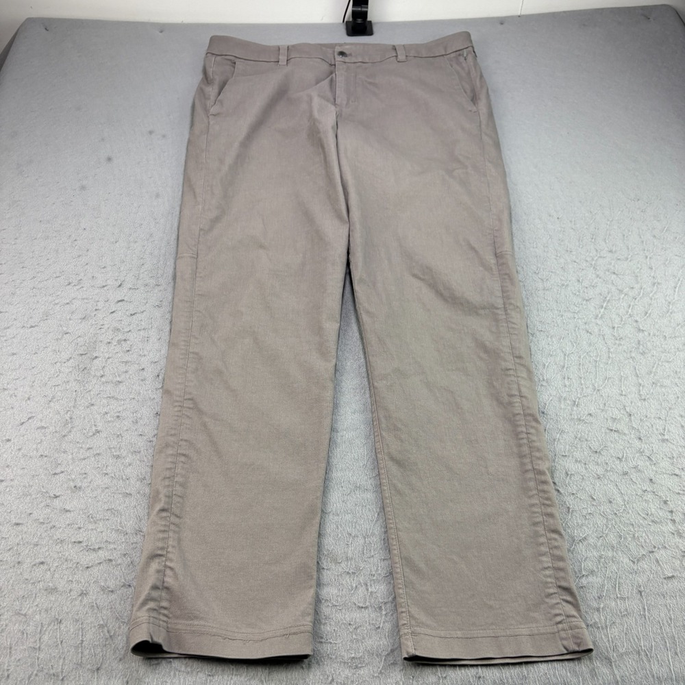 Lululemon Commission Pants Mens 36x31 Gray Chino Slim Oxford‎ Casual Preppy